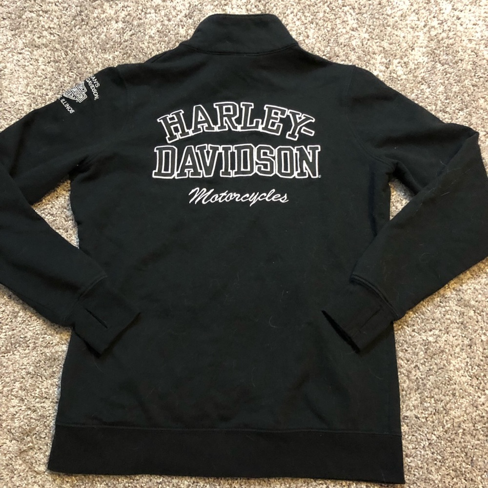 Black Harley Davidson Zip Up Sweatshirt